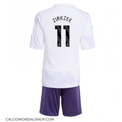 Maglie da calcio Manchester United Joshua Zirkzee #11 Seconda Maglia Bambino 2025-26 Manica Corta (+ Pantaloni corti)